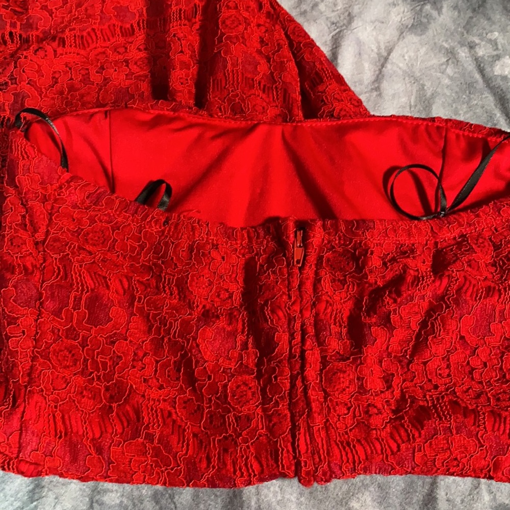 🥳Host Pick🥳 - Forever 21 Lined Lace Strapless Short LE Dress size S NWT - Picture 7 of 16